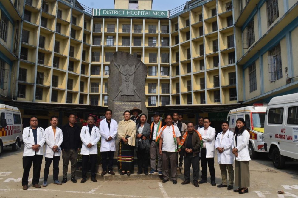 S Phangnon Konyak during the visit to Jan Aushadhi Kendra at District Hospital, Mon district.